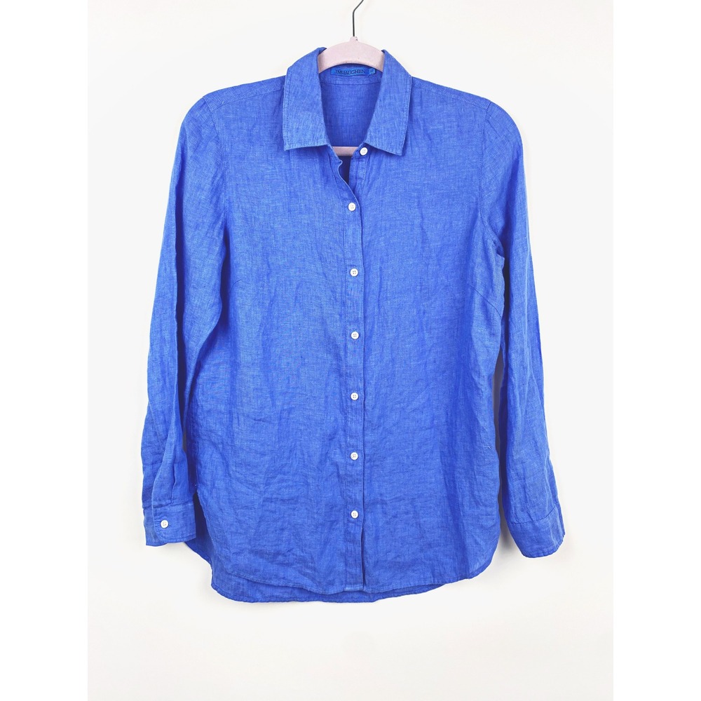 J. McLaughlin 100% Linen Button Down Long Sleeve Shirt